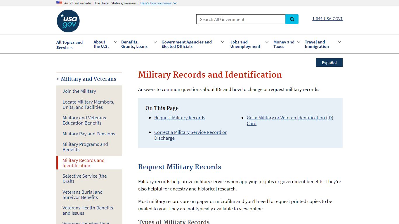 Military Records and Identification | USAGov