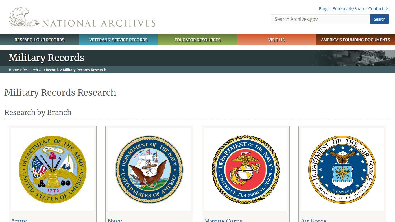Military Records Research | National Archives