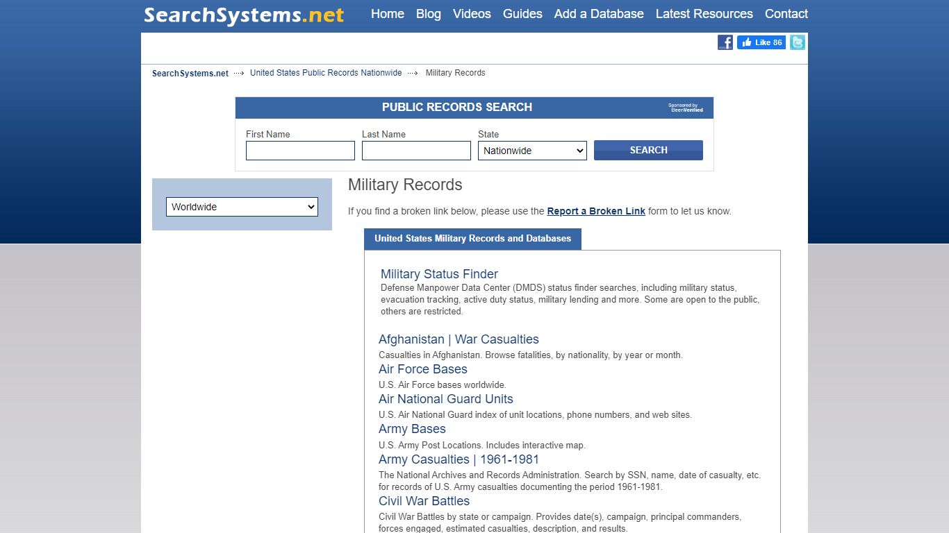 United States Military Records and Databases